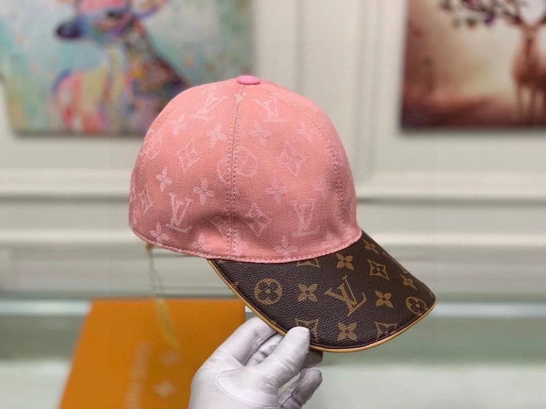 루이비통 모노그램 자카드 레더 핑크 베이스볼 캡