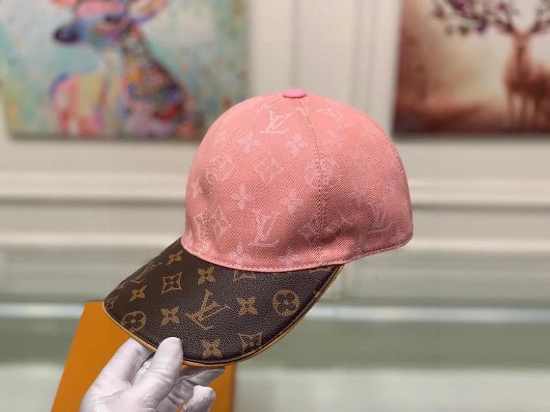 루이비통 모노그램 자카드 레더 핑크 베이스볼 캡