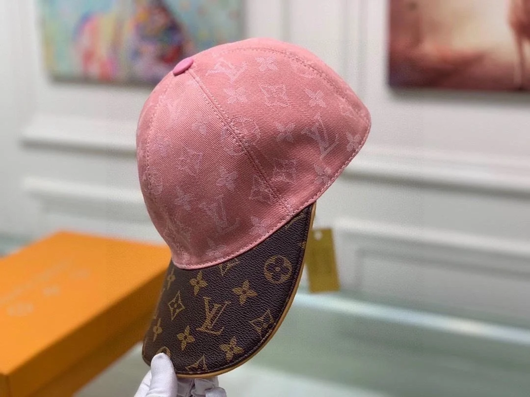루이비통 모노그램 자카드 레더 핑크 베이스볼 캡
