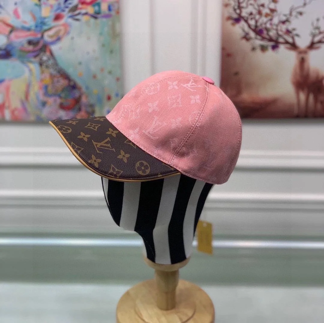 루이비통 모노그램 자카드 레더 핑크 베이스볼 캡