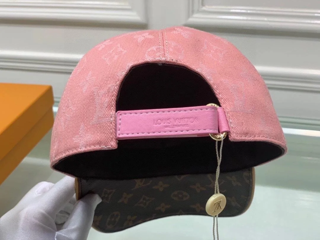 루이비통 모노그램 자카드 레더 핑크 베이스볼 캡