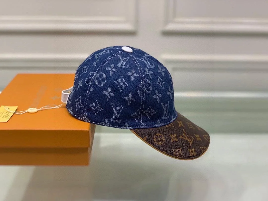 루이비통 모노그램 자카드 레더 네이비 베이스볼 캡