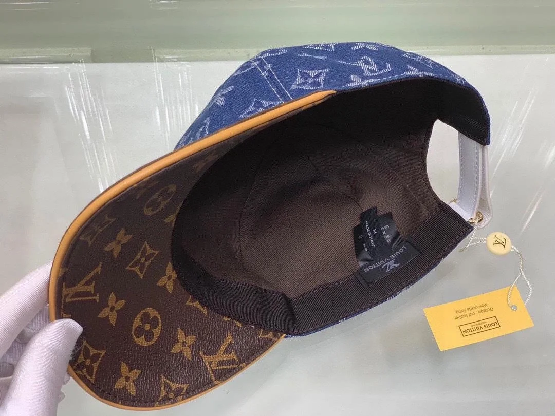 루이비통 모노그램 자카드 레더 네이비 베이스볼 캡