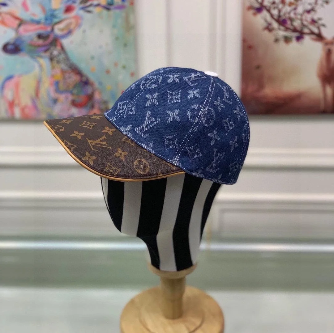 루이비통 모노그램 자카드 레더 네이비 베이스볼 캡