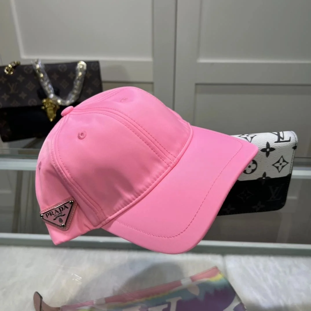 프라다 리나일론 핑크 베이스볼 캡