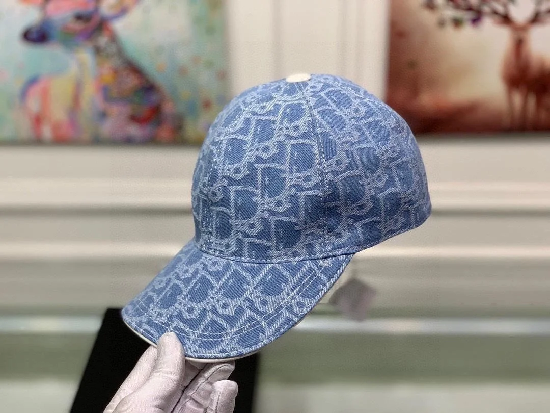 디올 오블리크 자카드 라이트 블루 베이스볼 캡