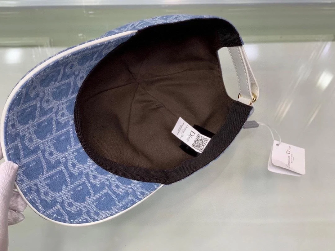 디올 오블리크 자카드 라이트 블루 베이스볼 캡