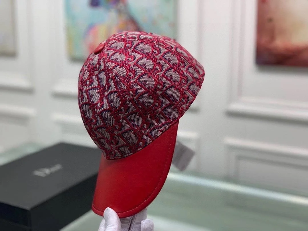 디올 오블리크 레드 베이스볼 캡