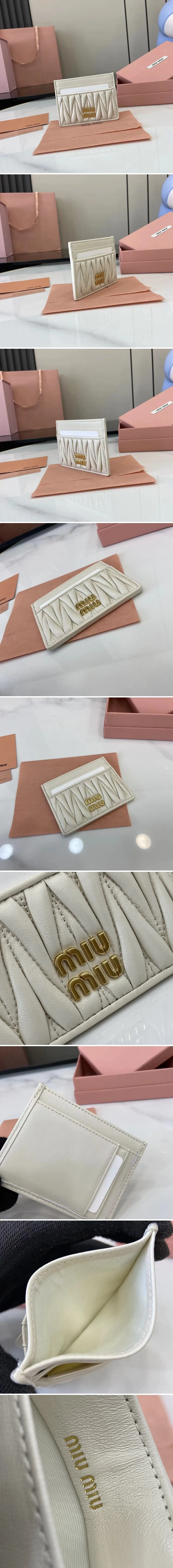 미우미우 세룰리안 가죽 카드 지갑 5MC076