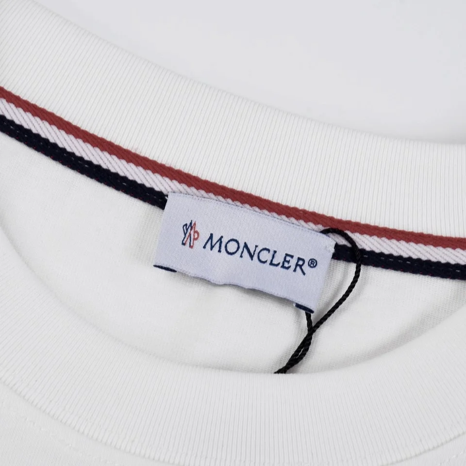 몽클레어 테니스 로고 패치 티셔츠 화이트
