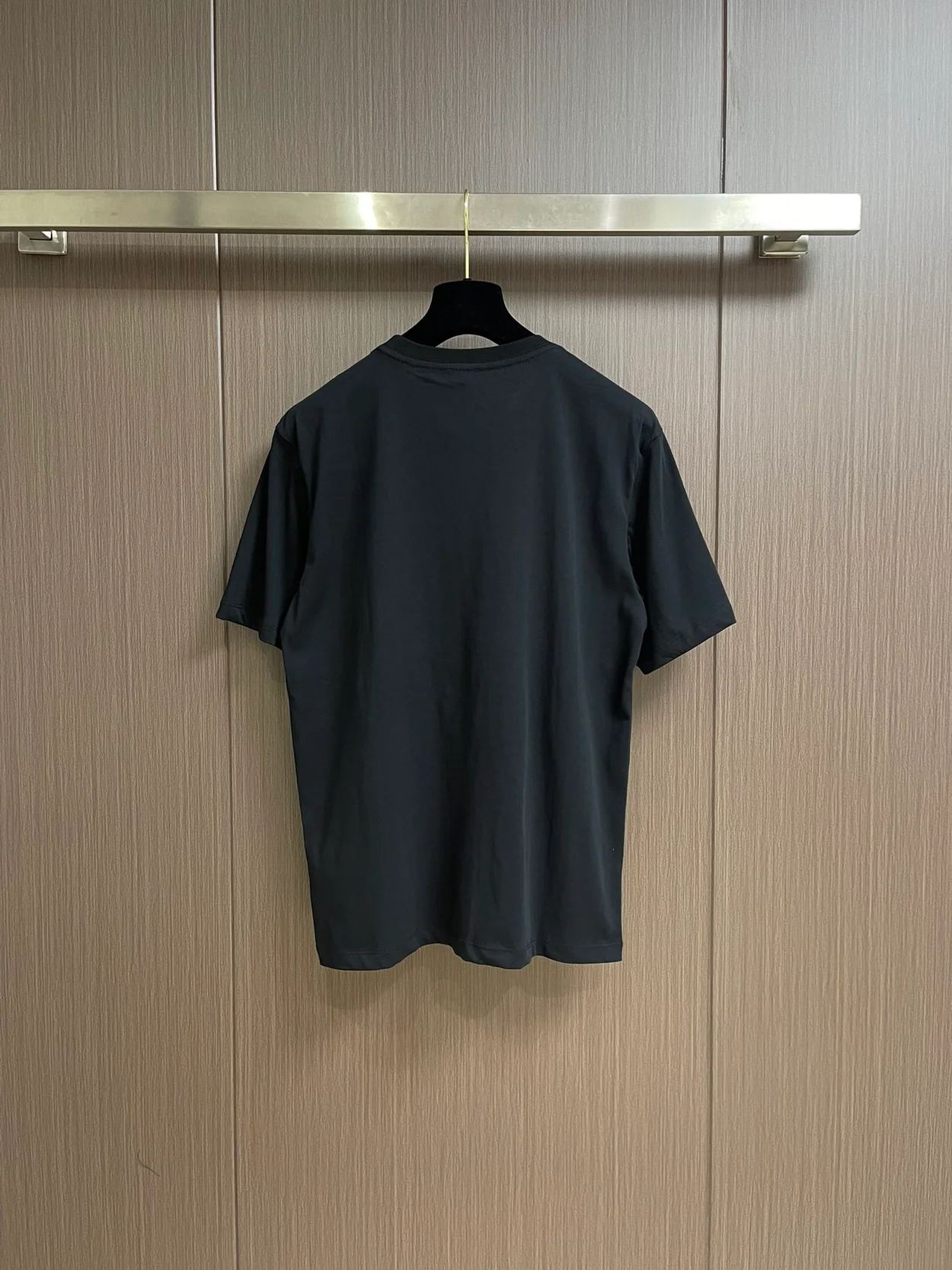 로에베 로고 자수 코튼 저지 티셔츠 블랙