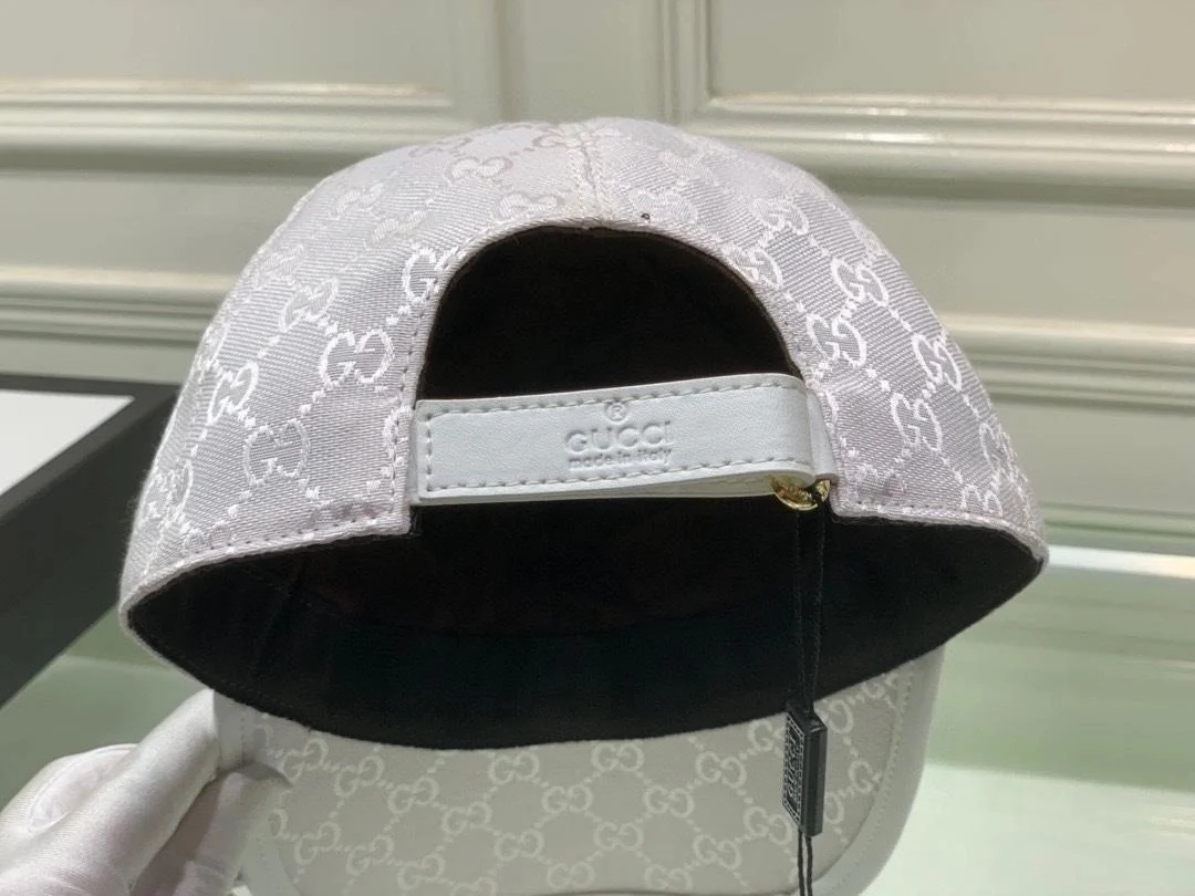 구찌 비 웨빙 화이트 베이스볼 캡