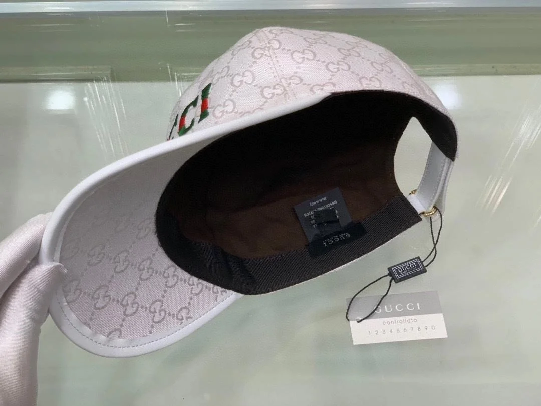 구찌 비 웨빙 화이트 베이스볼 캡