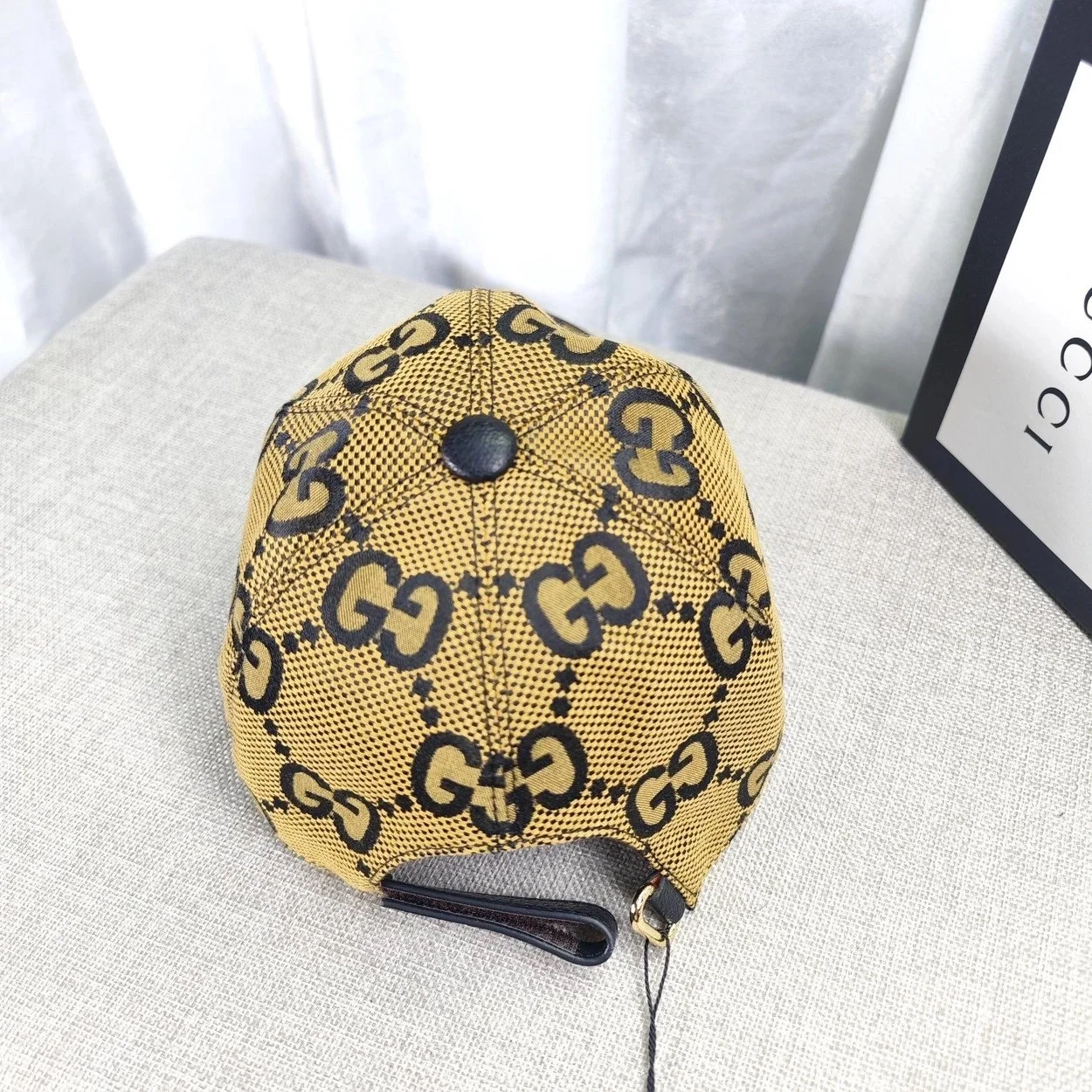 구찌 GG 슈프림 베이지 코튼 베이스볼 캡