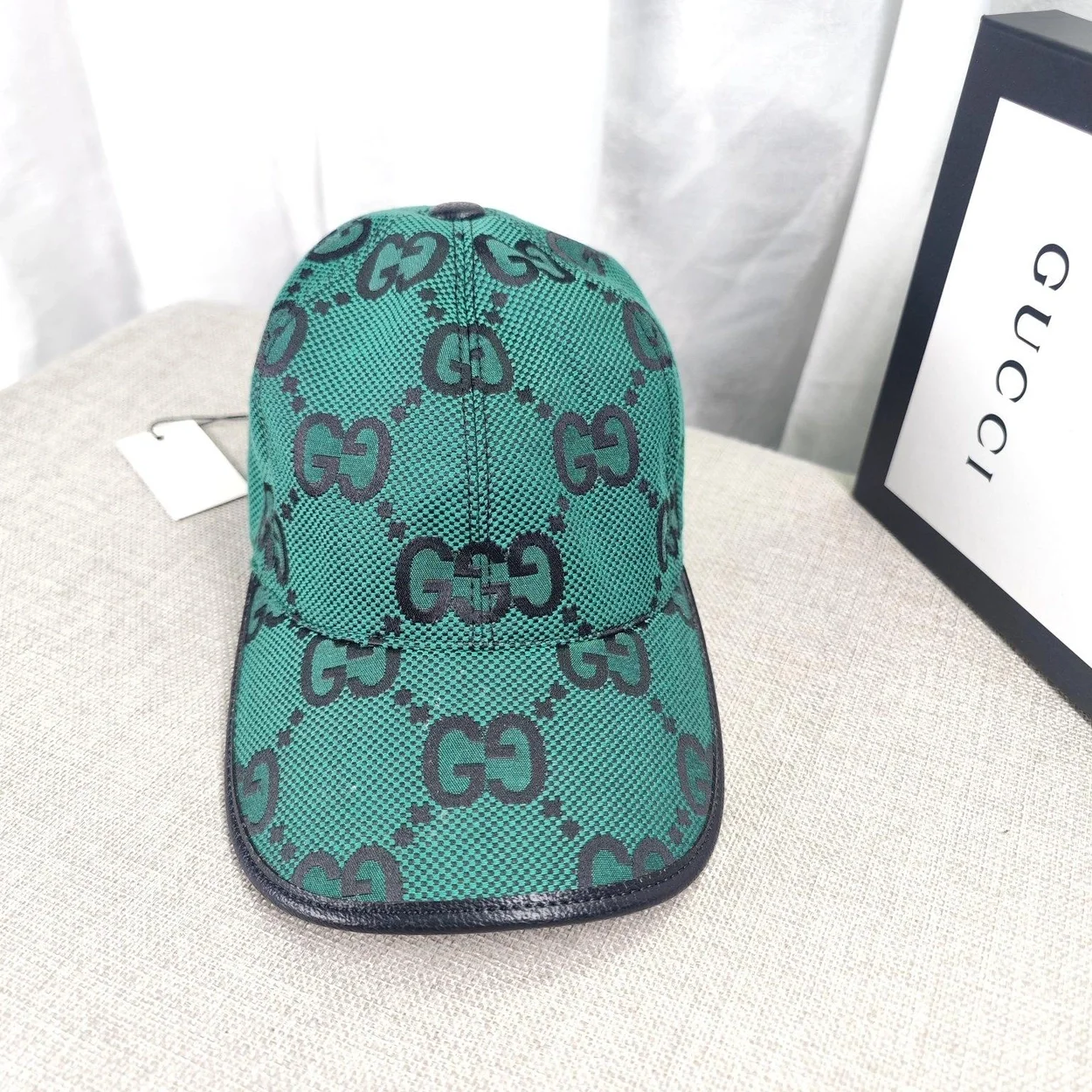 구찌 GG 슈프림 민트 코튼 베이스볼 캡