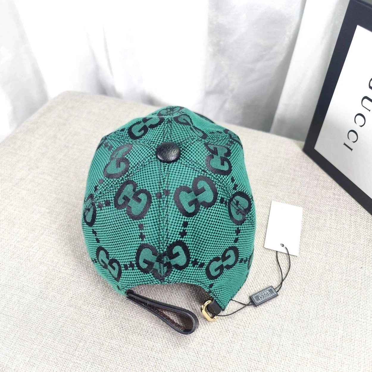 구찌 GG 슈프림 민트 코튼 베이스볼 캡
