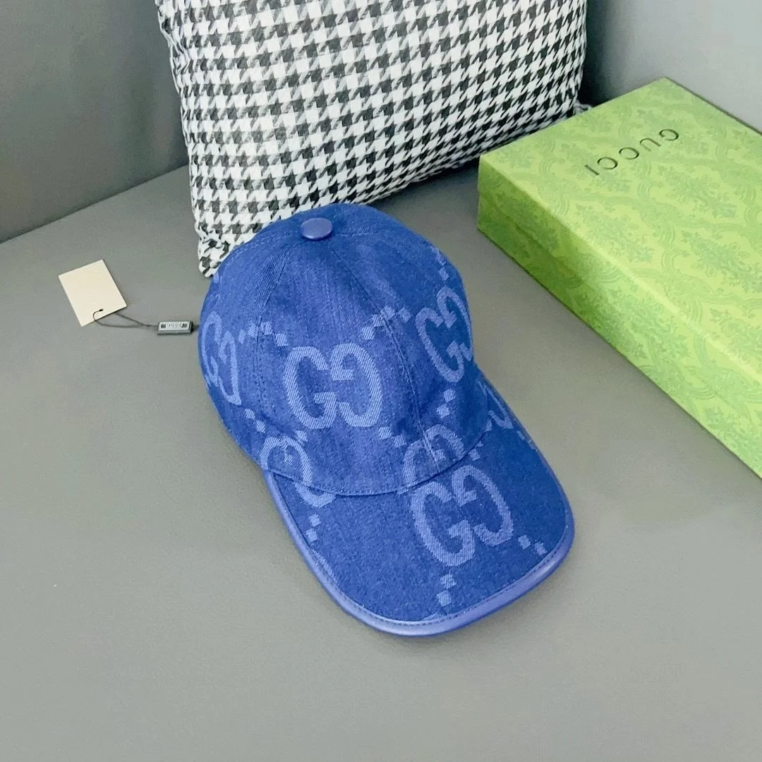 구찌 GG 블루 데님 베이스볼 캡