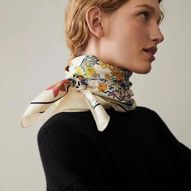 에르메스 플랑플뢰르 90 크림 스카프