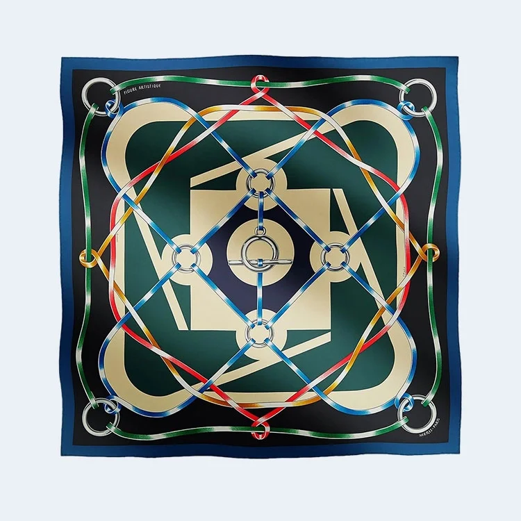 에르메스 Figure Artistique 90 마린 스카프