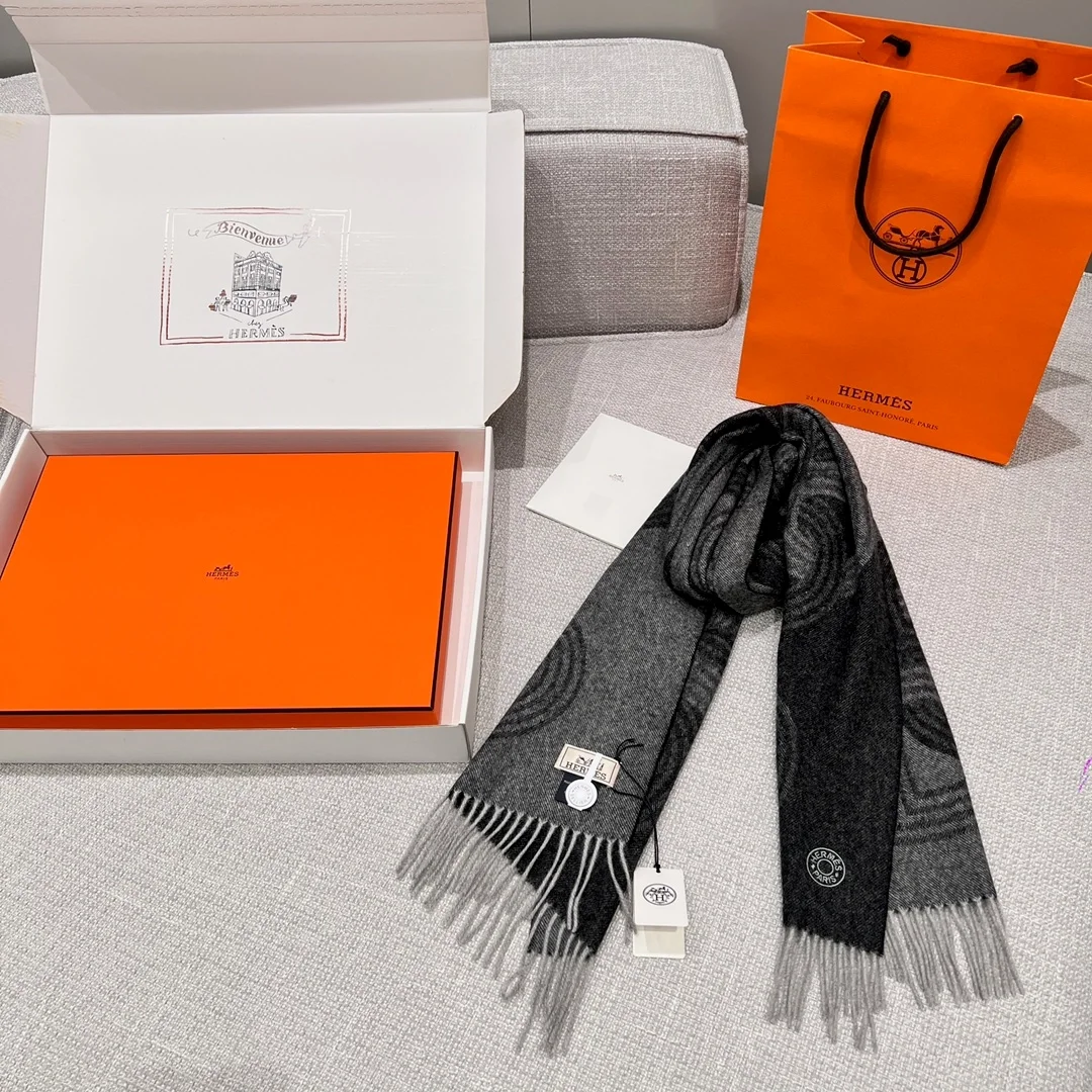 에르메스 캐시미어 머플러 그레이