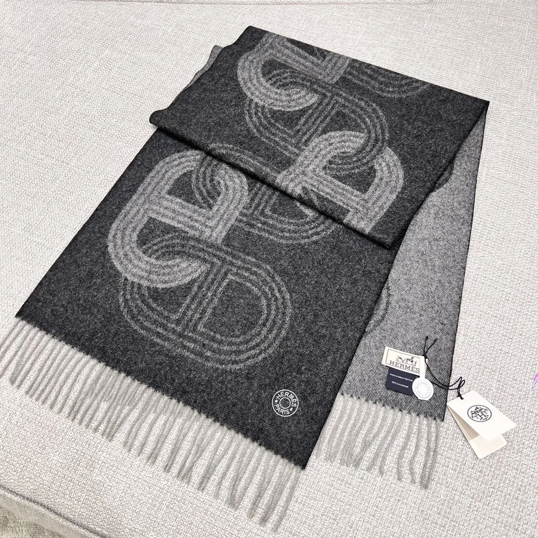 에르메스 캐시미어 머플러 그레이