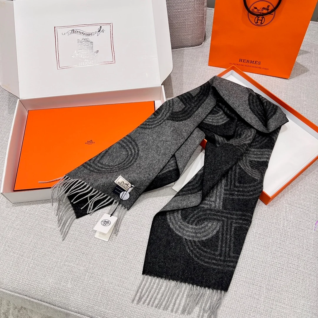 에르메스 캐시미어 머플러 그레이