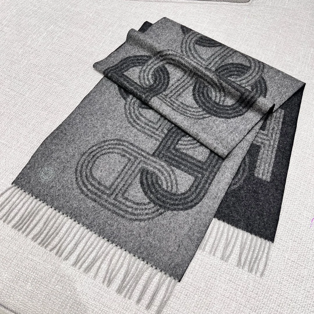 에르메스 캐시미어 머플러 그레이