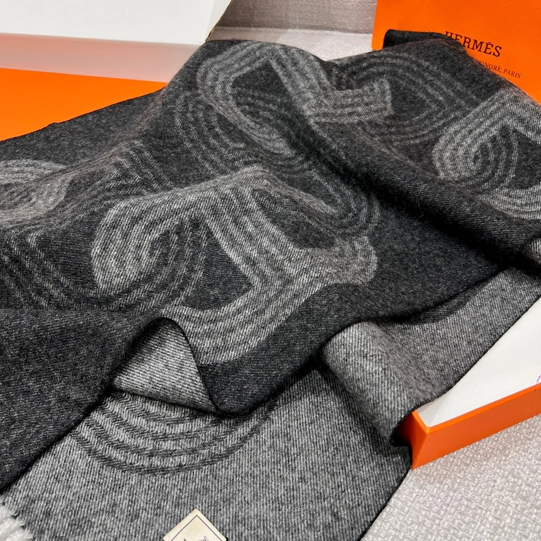 에르메스 캐시미어 머플러 그레이