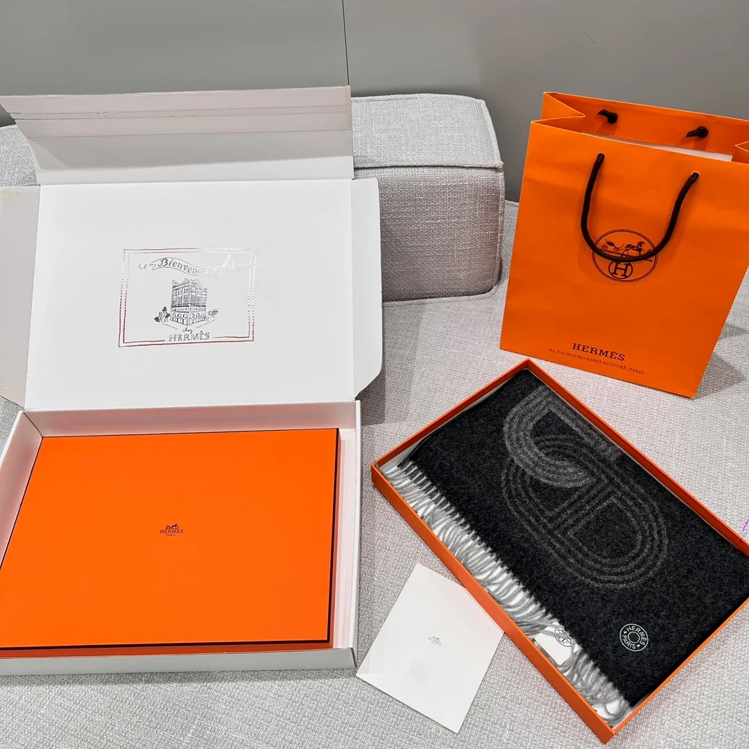 에르메스 캐시미어 머플러 그레이