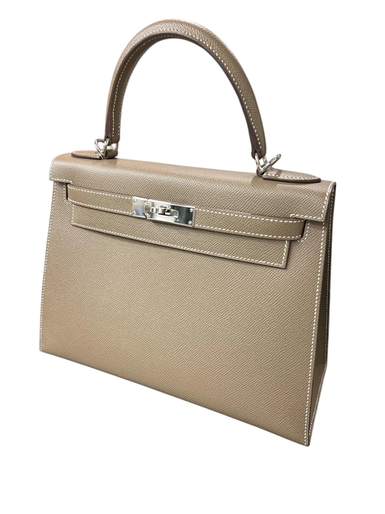 에르메스 켈리 28 셀리에 엘리펀트 그레이 실버 하드웨어 (100% HAND MADE)