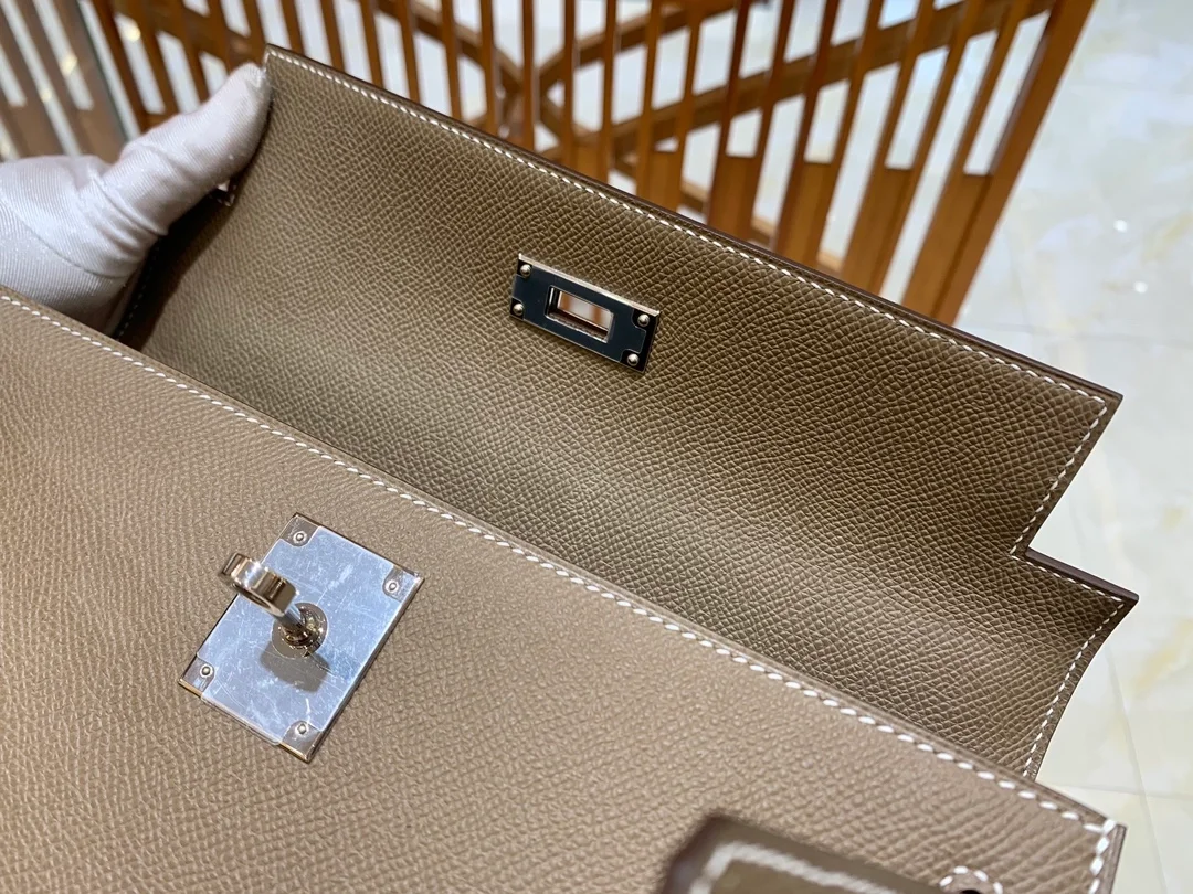 에르메스 켈리 28 셀리에 엘리펀트 그레이 실버 하드웨어 (100% HAND MADE)