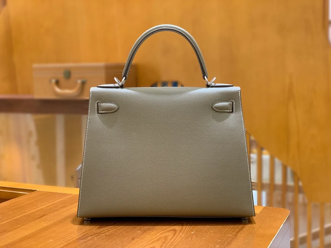 에르메스 켈리 28 셀리에 엘리펀트 그레이 실버 하드웨어 (100% HAND MADE)