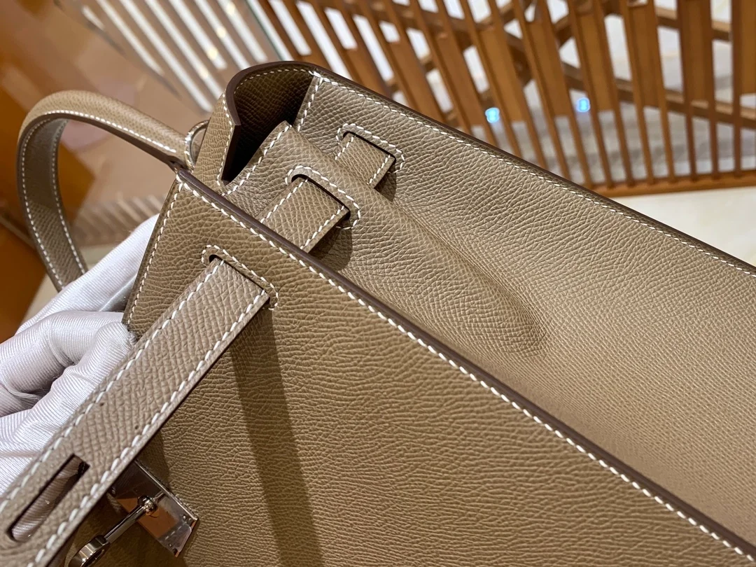 에르메스 켈리 28 셀리에 엘리펀트 그레이 실버 하드웨어 (100% HAND MADE)