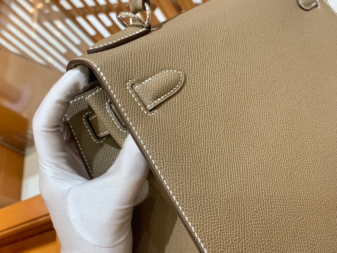 에르메스 켈리 28 셀리에 엘리펀트 그레이 실버 하드웨어 (100% HAND MADE)