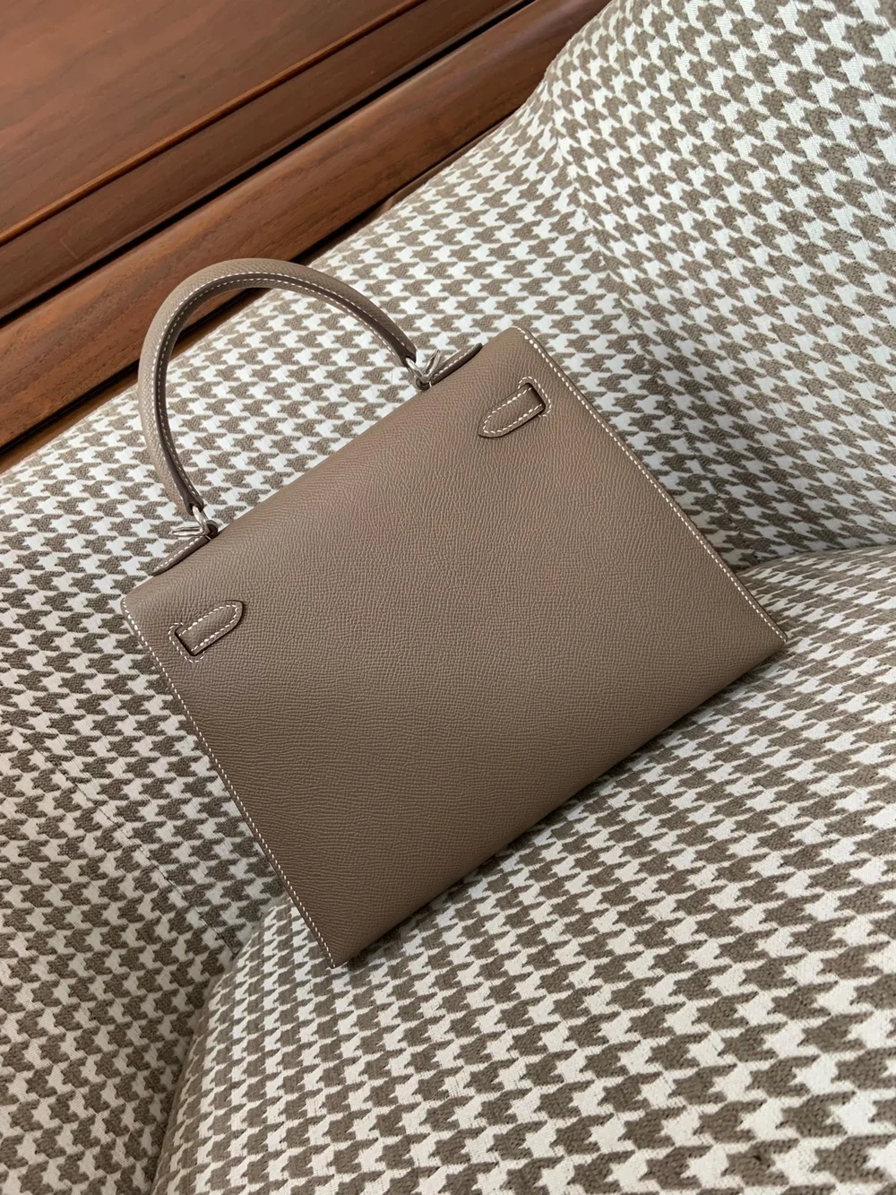 에르메스 켈리 25 셀리에 엘리펀트 그레이 실버 하드웨어 (100% HAND MADE)