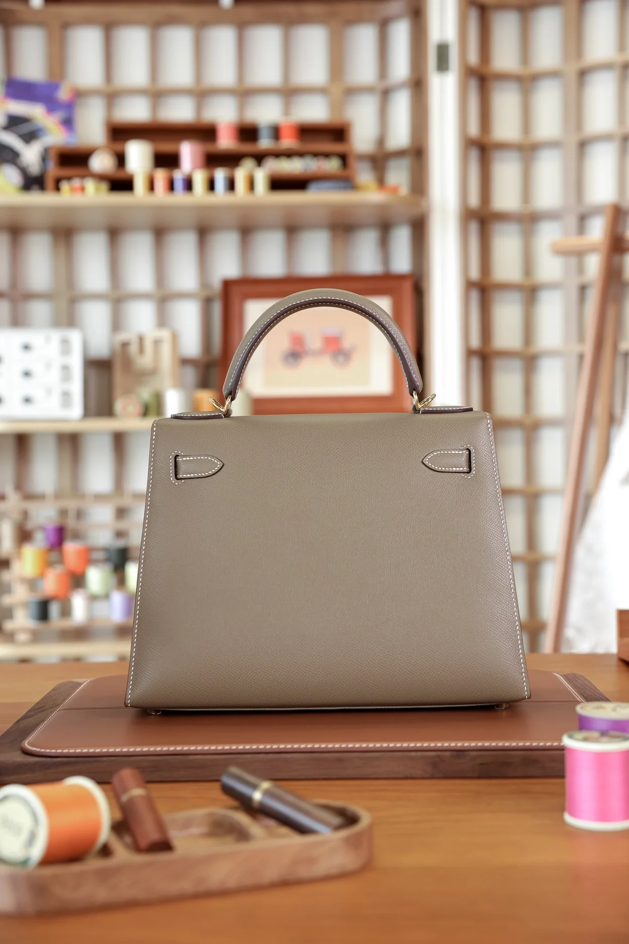 에르메스 켈리 25 셀리에 에토프 골드 하드웨어 (100% HAND MADE)