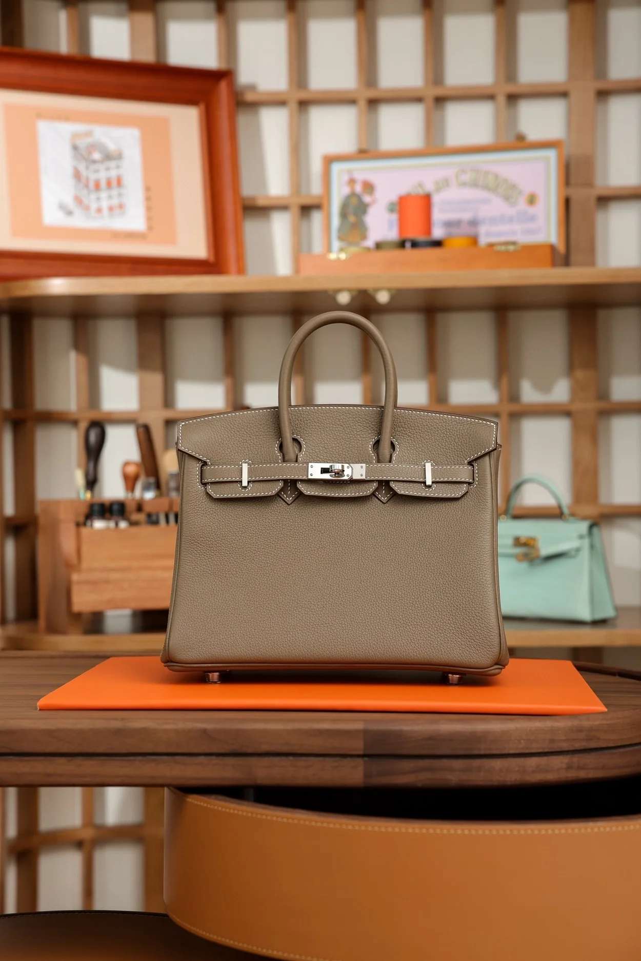 에르메스 버킨 25 르투르네 에토프 실버 하드웨어 (100% HAND MADE)