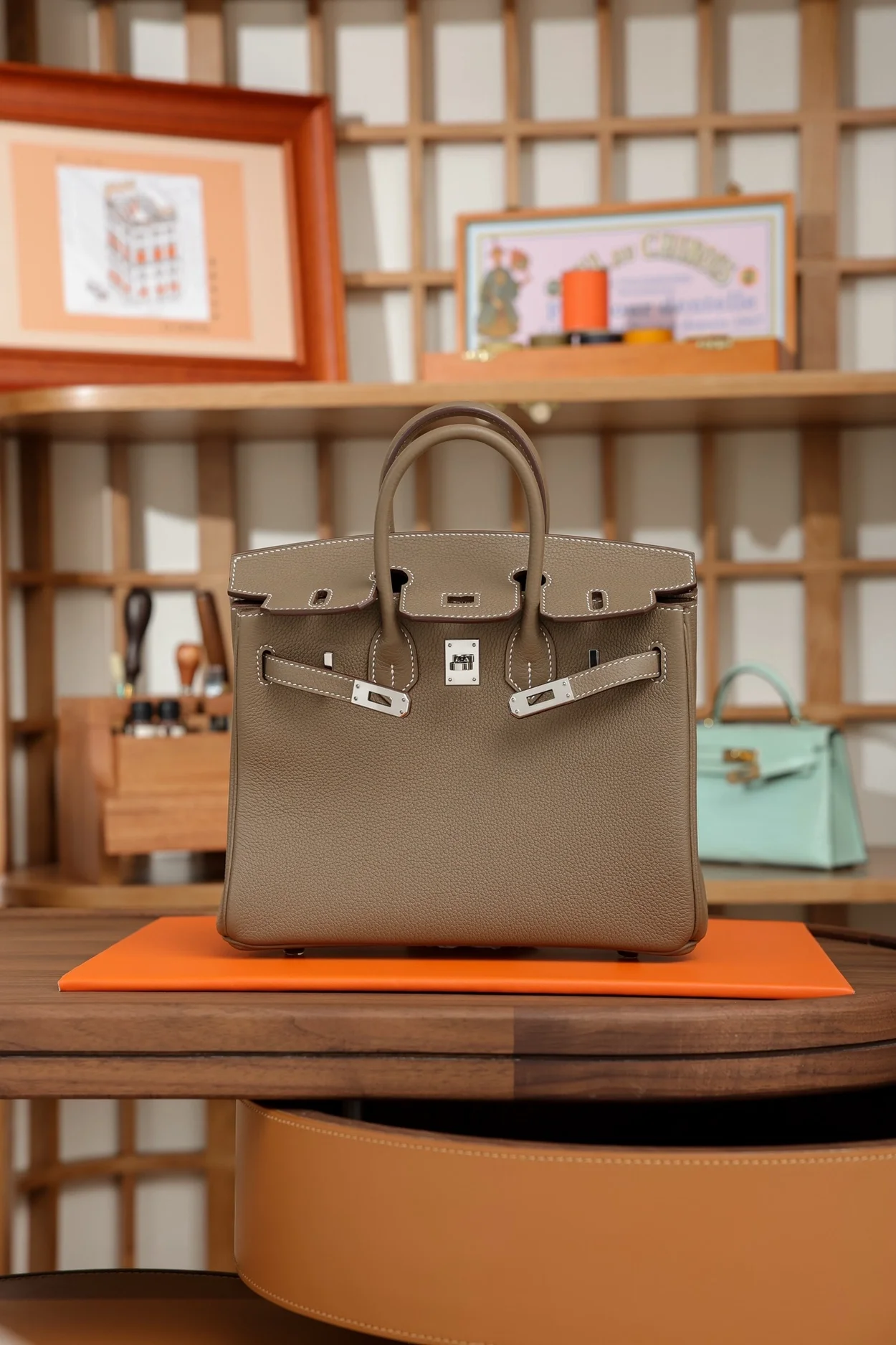 에르메스 버킨 25 르투르네 에토프 실버 하드웨어 (100% HAND MADE)