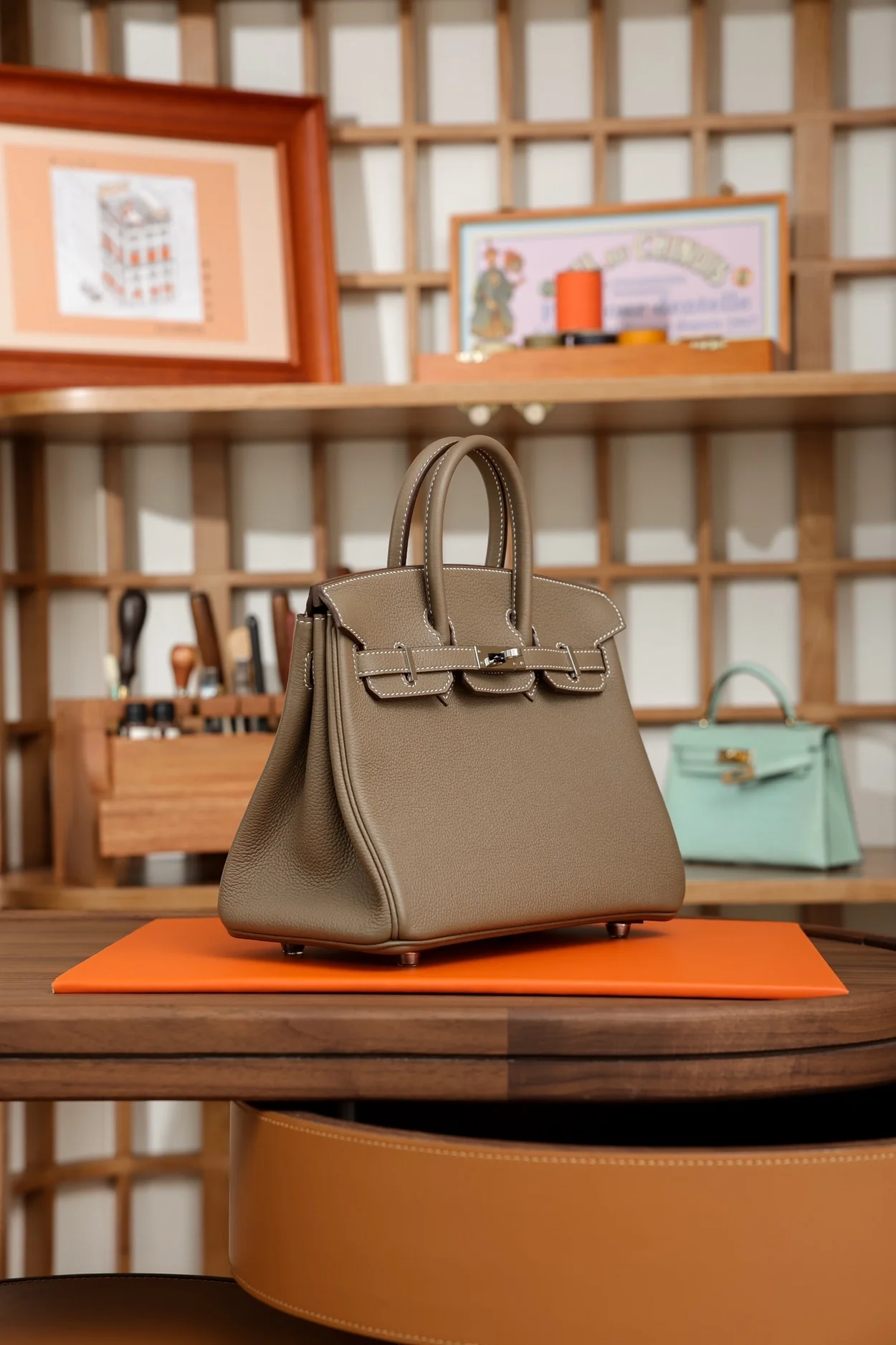 에르메스 버킨 25 르투르네 에토프 실버 하드웨어 (100% HAND MADE)