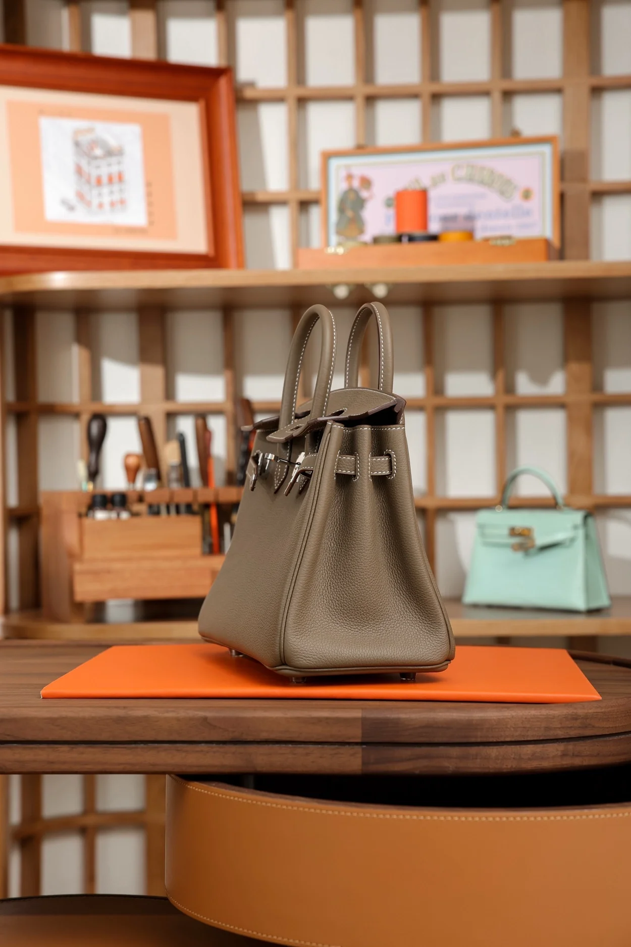 에르메스 버킨 25 르투르네 에토프 실버 하드웨어 (100% HAND MADE)