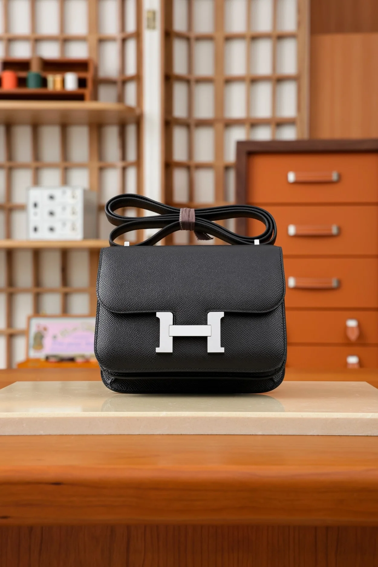 에르메스 콘스탄스 18 블랙 앱송 팔라듐 하드웨어 (100% HAND MADE)