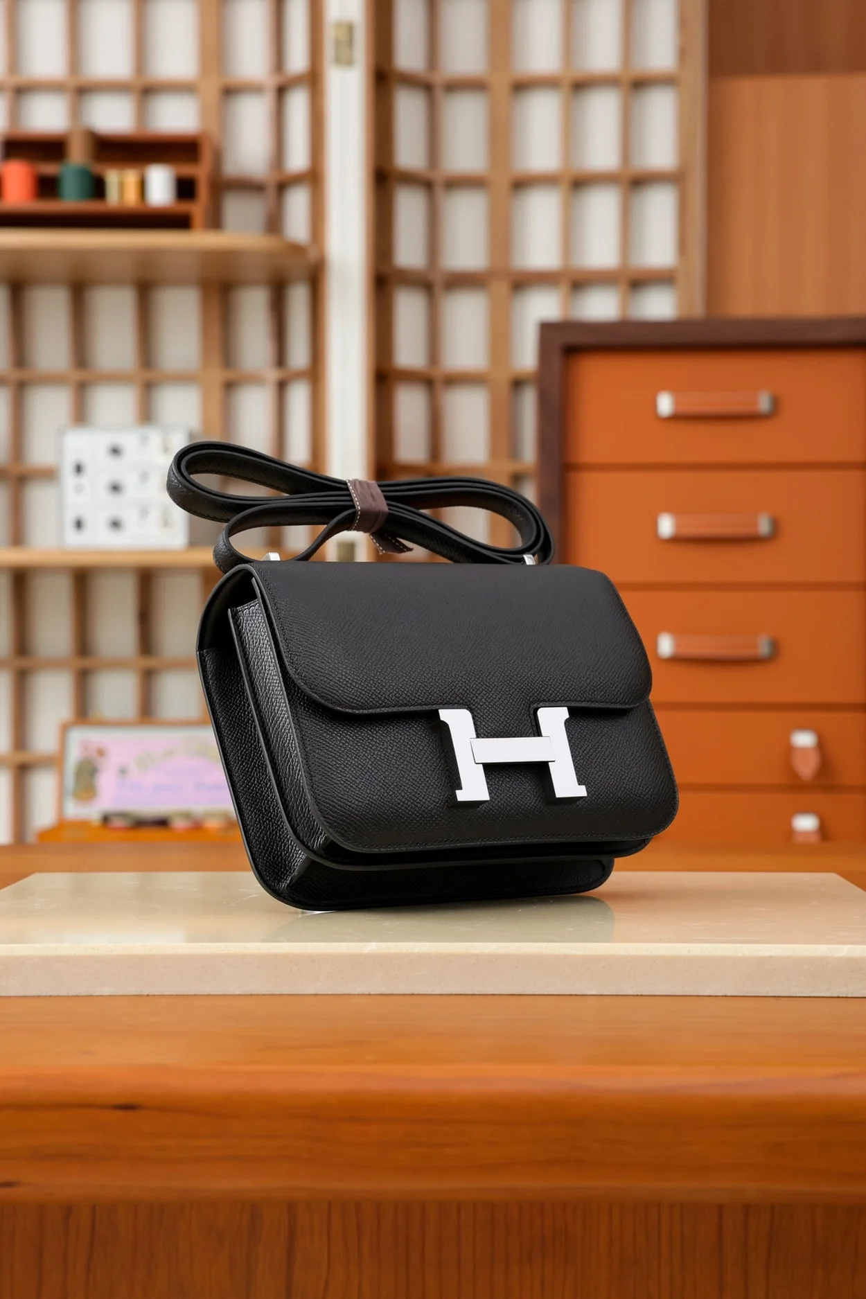 에르메스 콘스탄스 18 블랙 앱송 팔라듐 하드웨어 (100% HAND MADE)