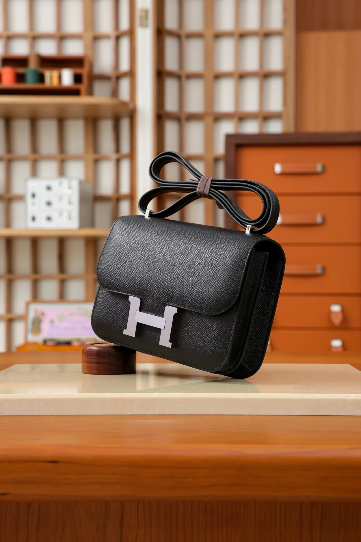 에르메스 콘스탄스 18 블랙 앱송 팔라듐 하드웨어 (100% HAND MADE)