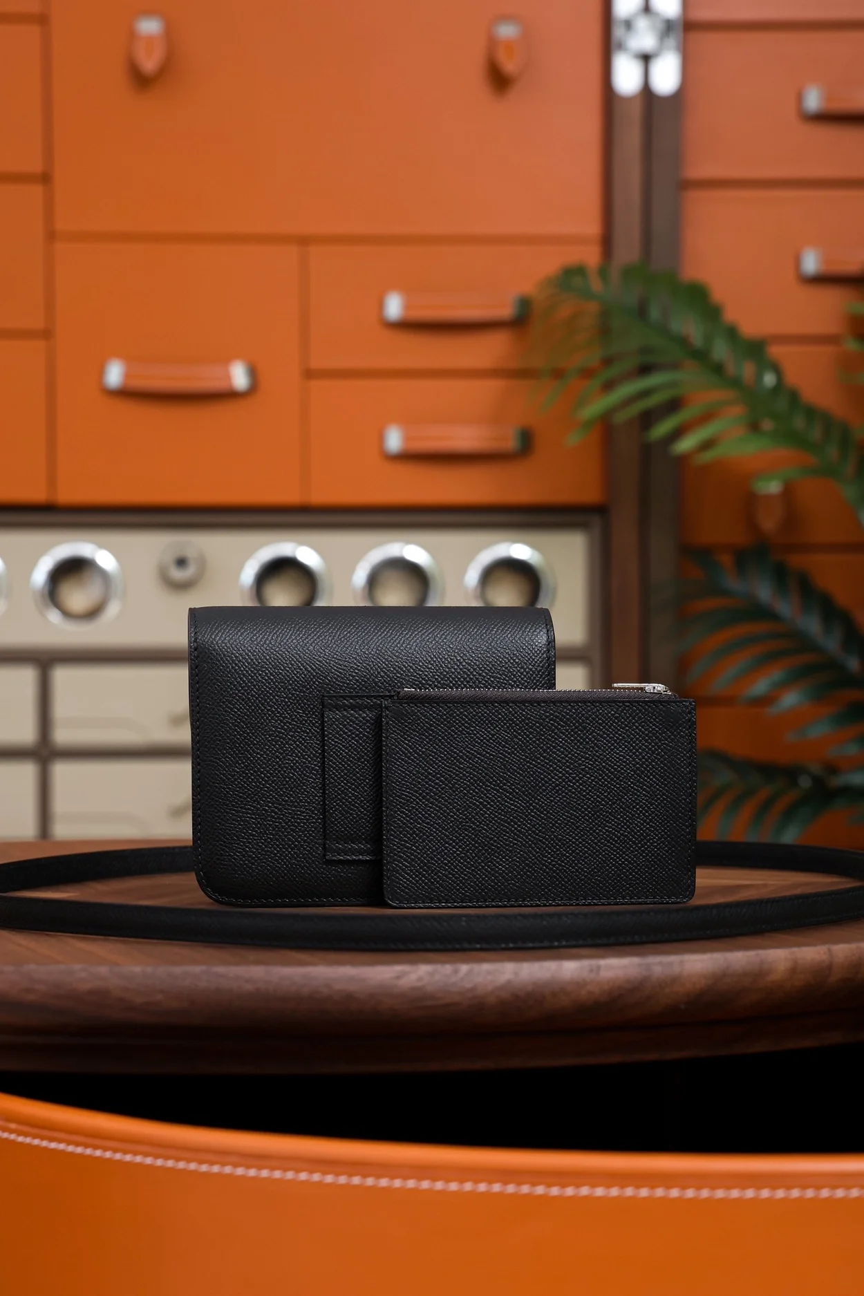 에르메스 콘스탄스 슬림 월렛 블랙 앱송 팔라듐 하드웨어 (100% HAND MADE)