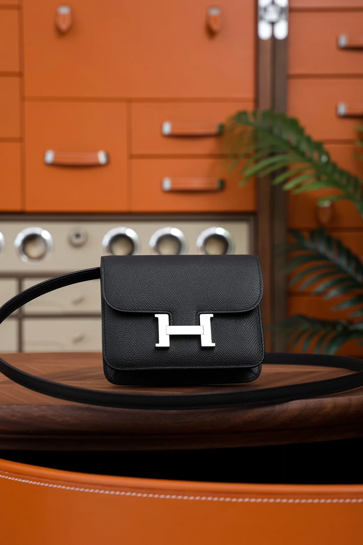 에르메스 콘스탄스 슬림 월렛 블랙 앱송 팔라듐 하드웨어 (100% HAND MADE)