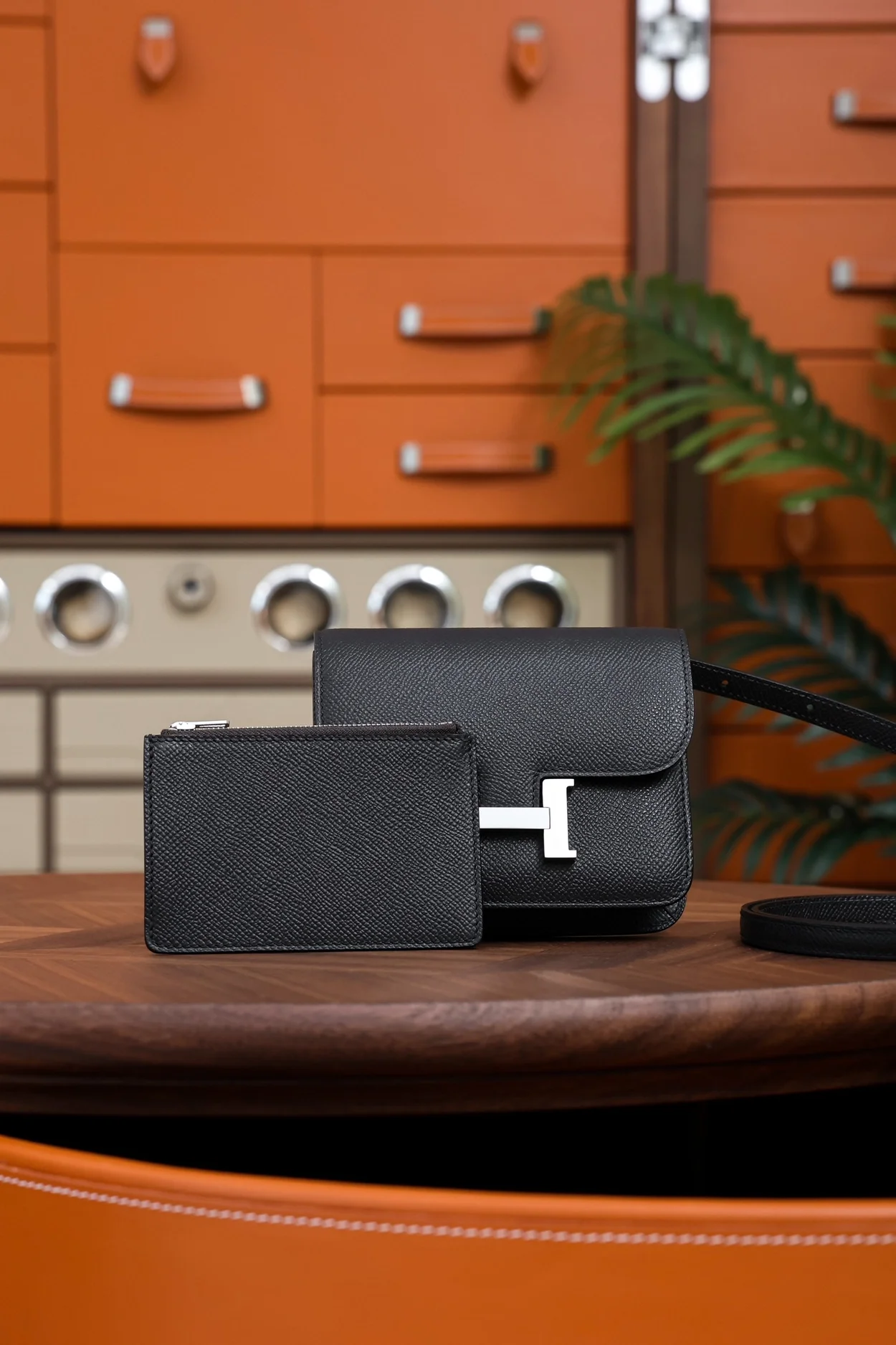 에르메스 콘스탄스 슬림 월렛 블랙 앱송 팔라듐 하드웨어 (100% HAND MADE)