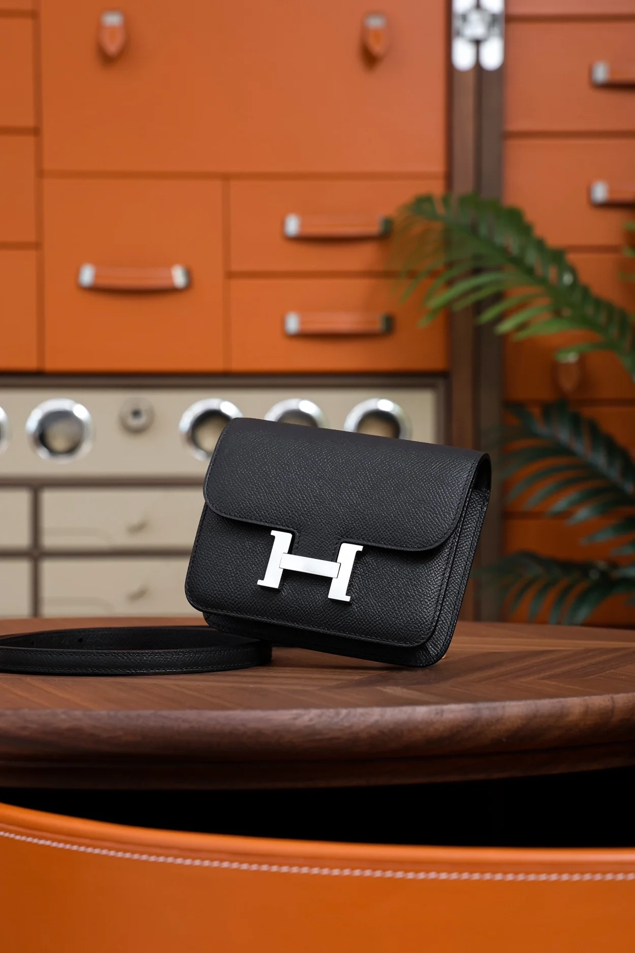 에르메스 콘스탄스 슬림 월렛 블랙 앱송 팔라듐 하드웨어 (100% HAND MADE)