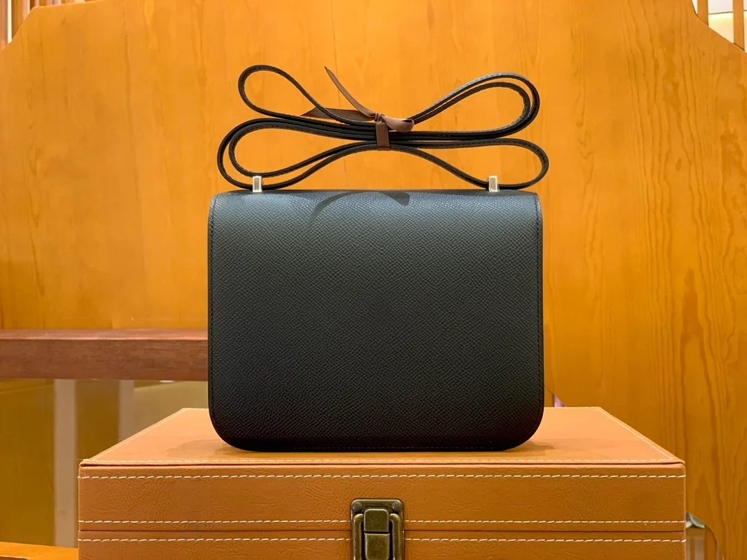 에르메스 콘스탄스 18 블랙 앱송 에나멜 인레이 버클 팔라듐 하드웨어 (100% HAND MADE)