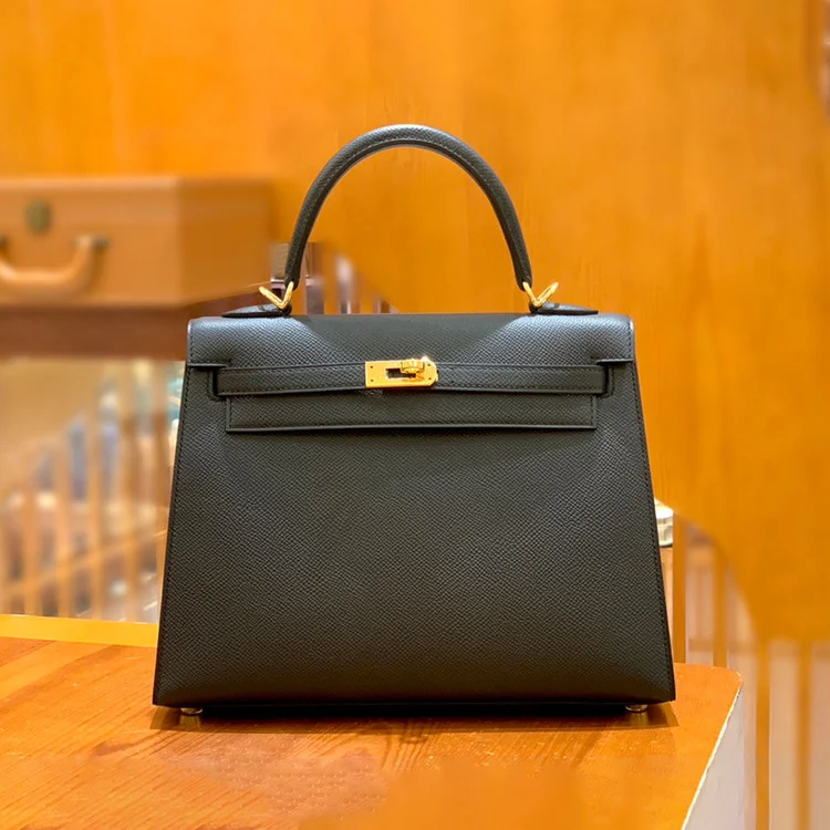 에르메스 켈리 25 셀리에 블랙 골드 하드웨어 (100% HAND MADE)