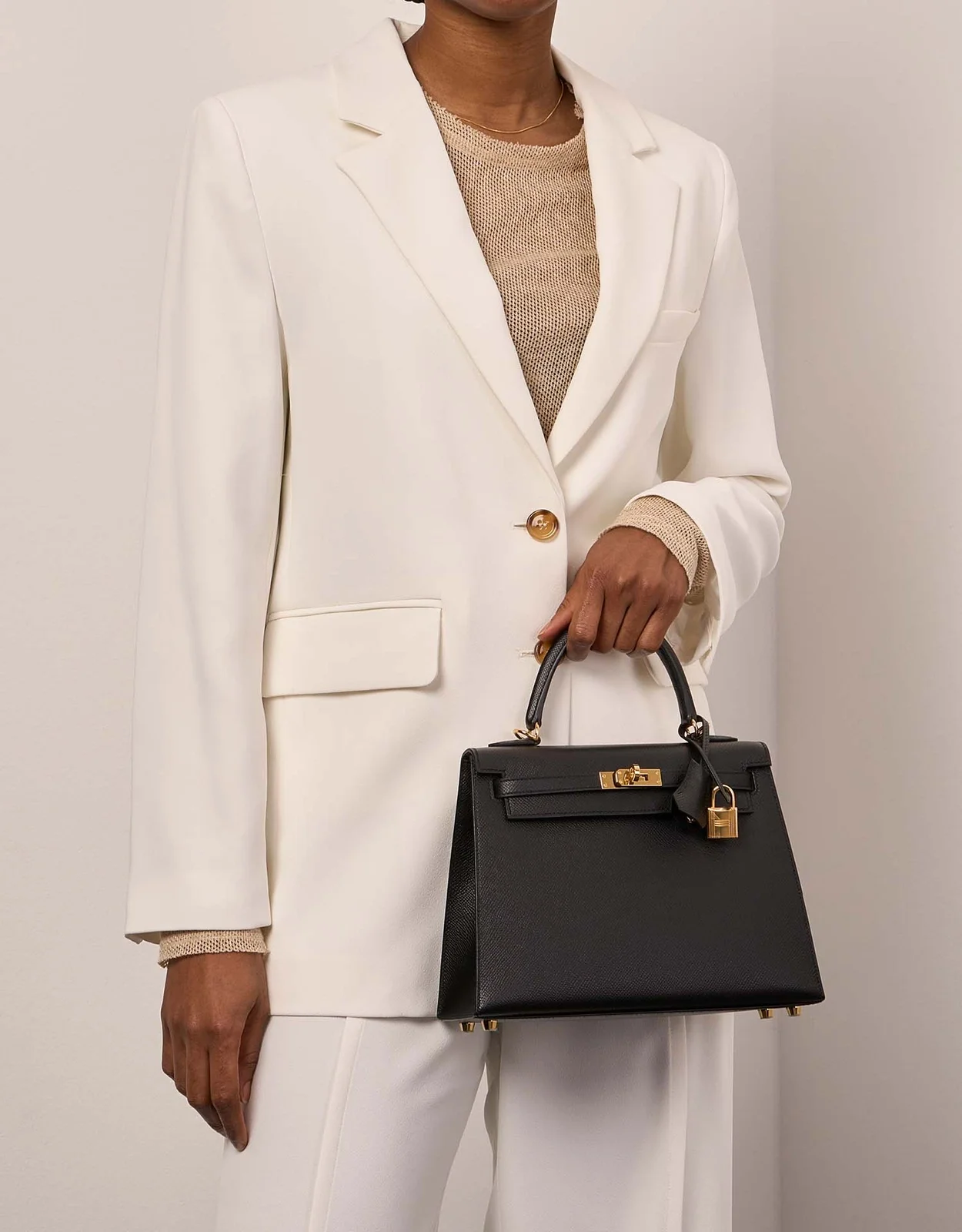 에르메스 켈리 25 셀리에 블랙 골드 하드웨어 (100% HAND MADE)